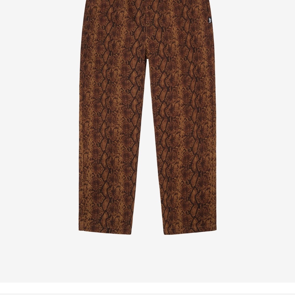 Men’s Stussy Python Print Beach Pants Brown Size Medium